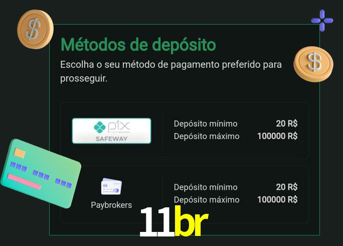O cassino 11br oferece uma grande variedade de métodos de pagamento